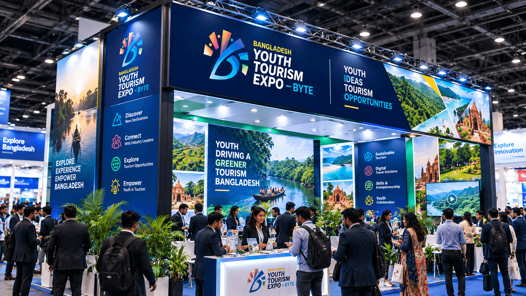 E-TAB exhibition booth concept from the supplied visual reference